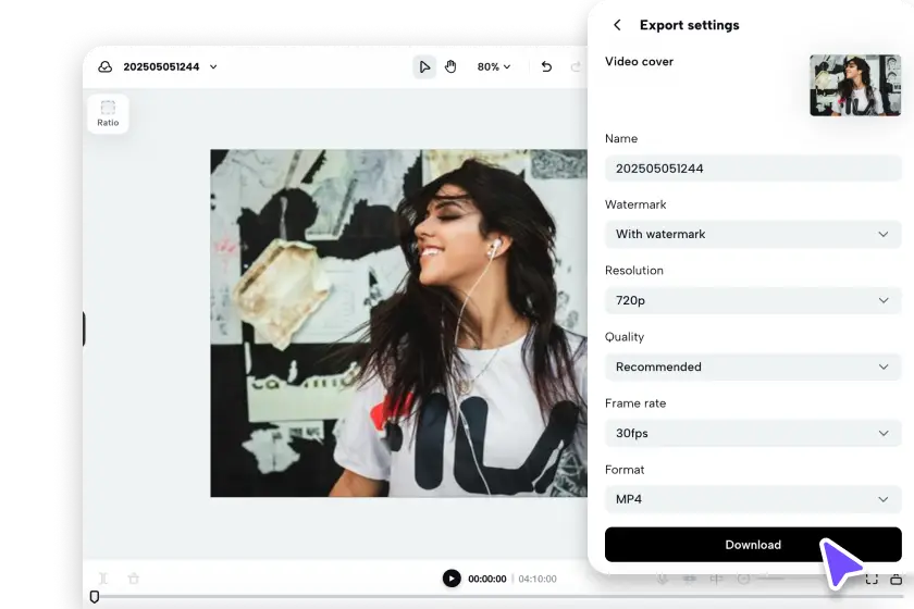 Export & share the video