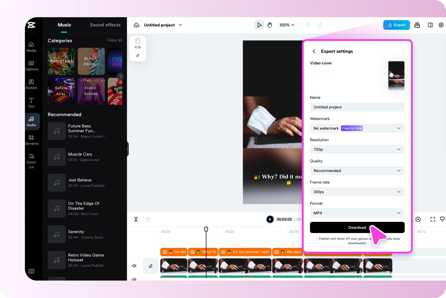 Export your video