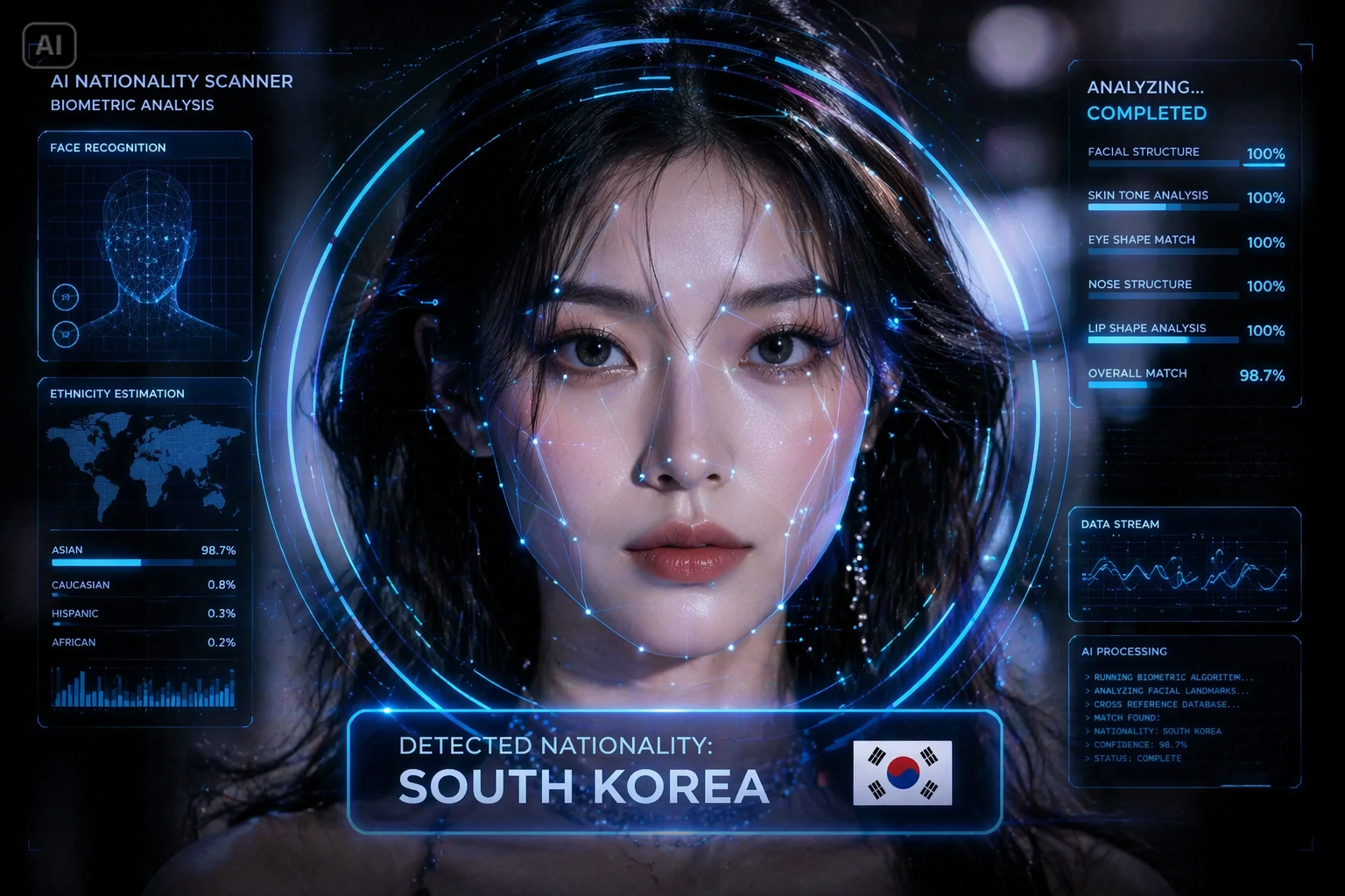 AI Face Country Filter mobile background image