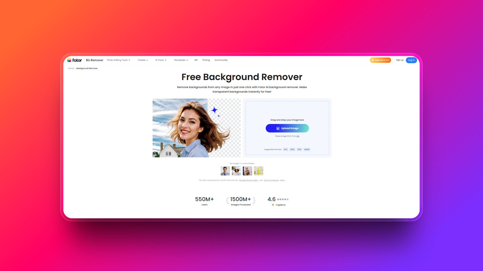 White background remover by Fotor