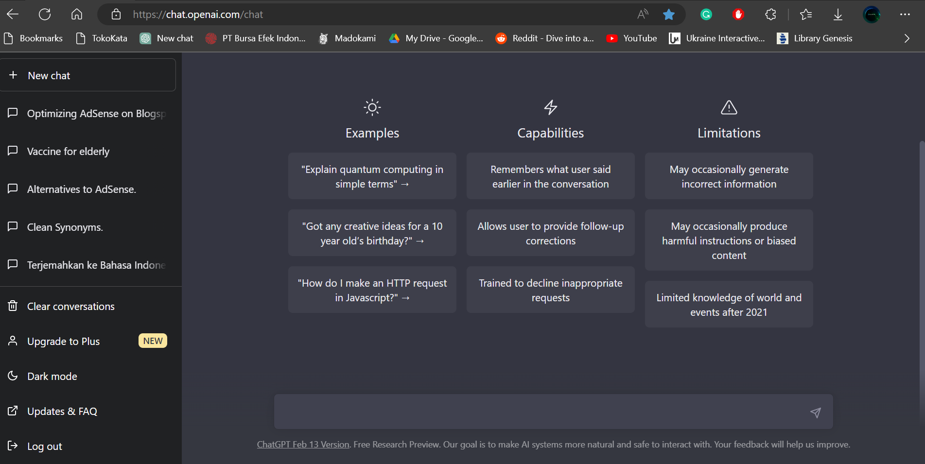 Schnittstelle von ChatGPT - ein KI-Modell von OpenAI