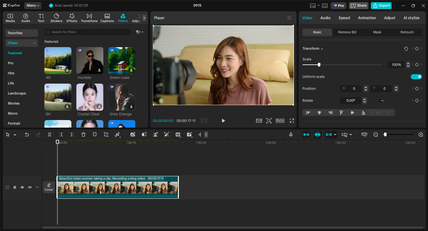 Interface of the CapCut desktop video editor - the best tool to edit videos for Windows