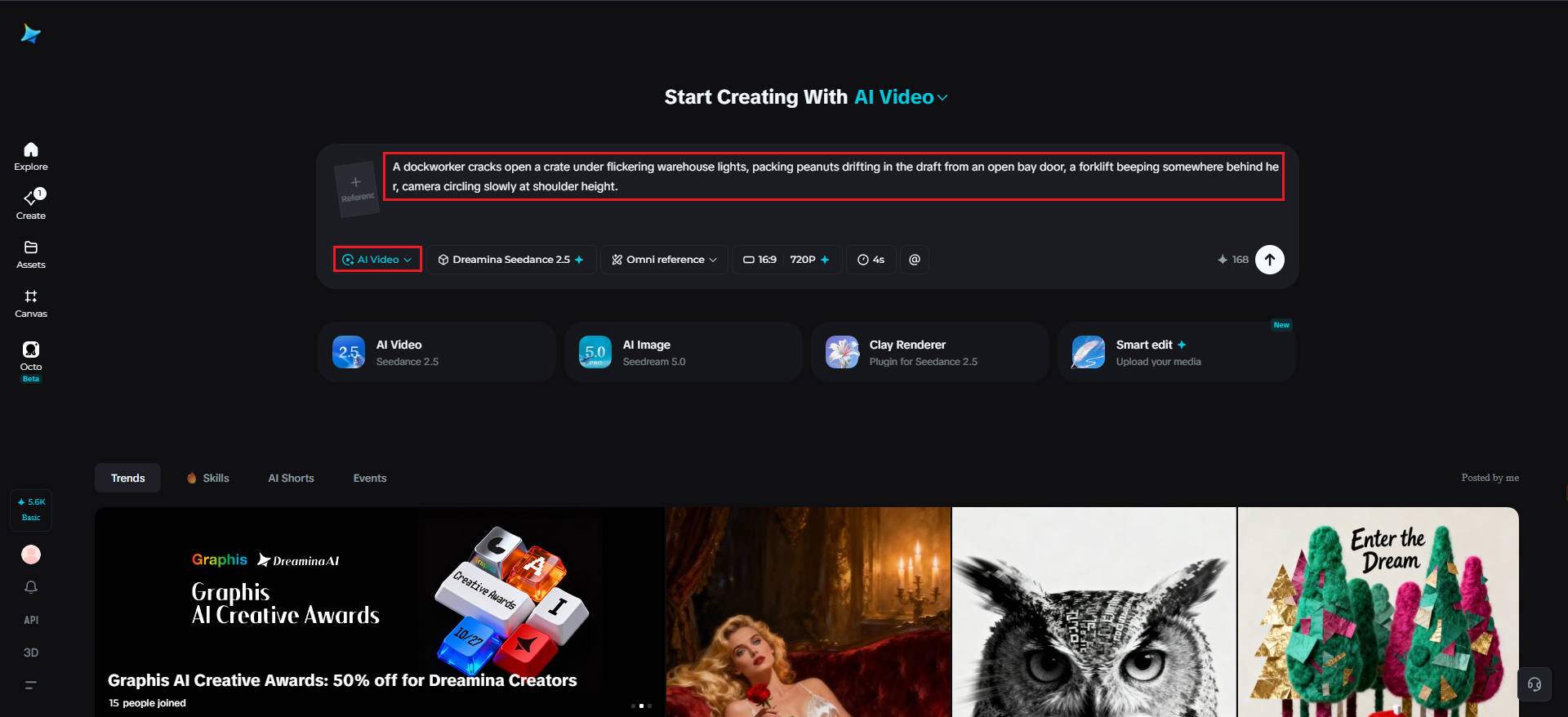Write your video prompt