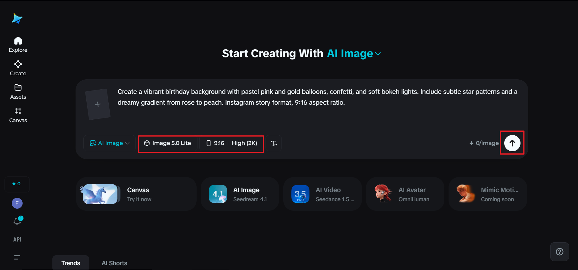 Set the model and generate