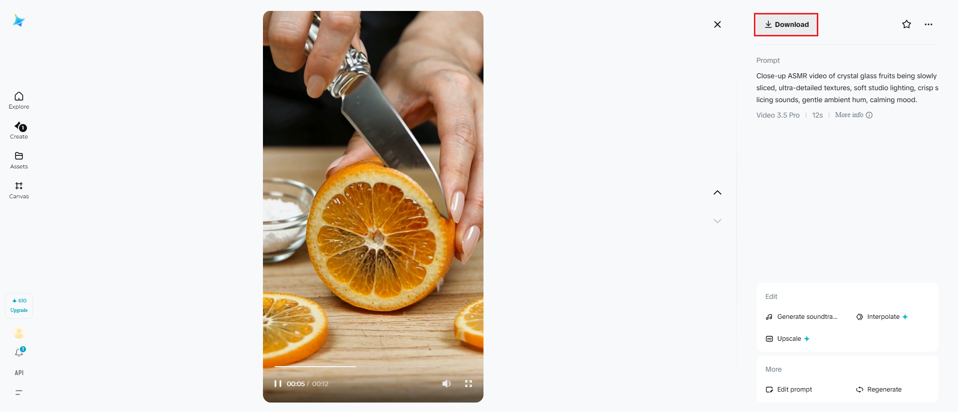 Export your ASMR video
