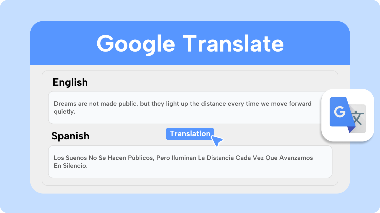 google translate english to spanish