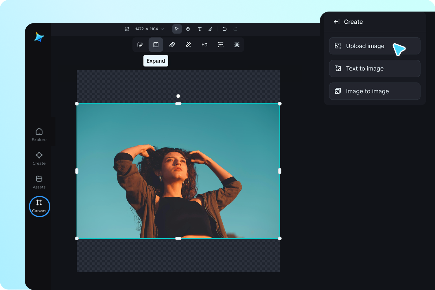 Laden Sie Ihr Bild auf die Leinwand hoch.