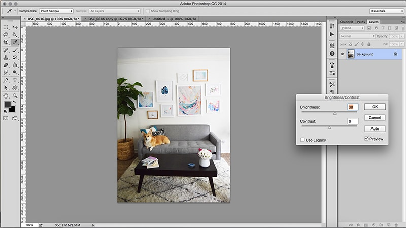 Adjust overall brightness and contrast