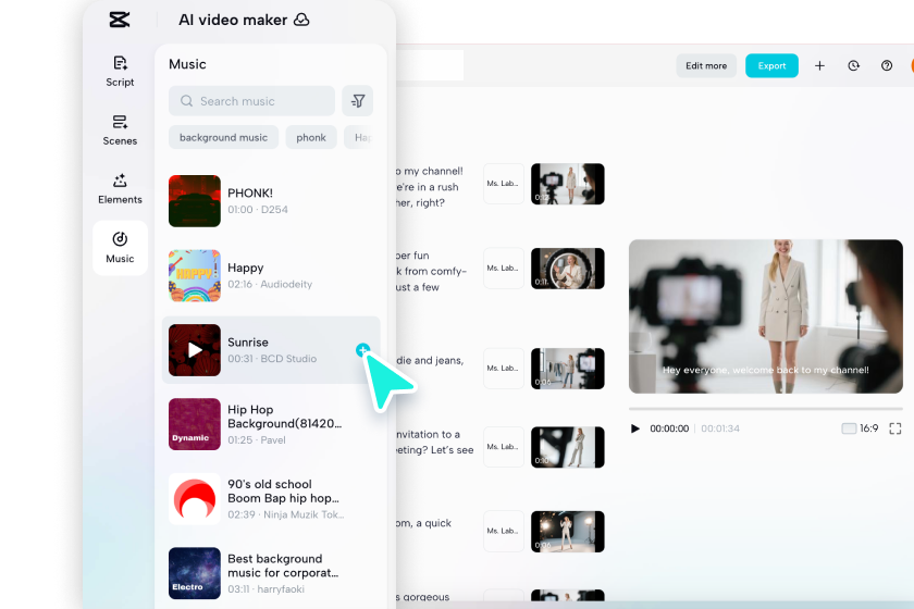 Edit the generated video with professional tools