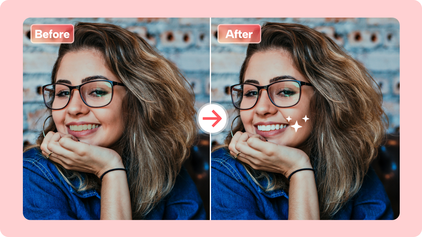 sbiancare i denti nella foto