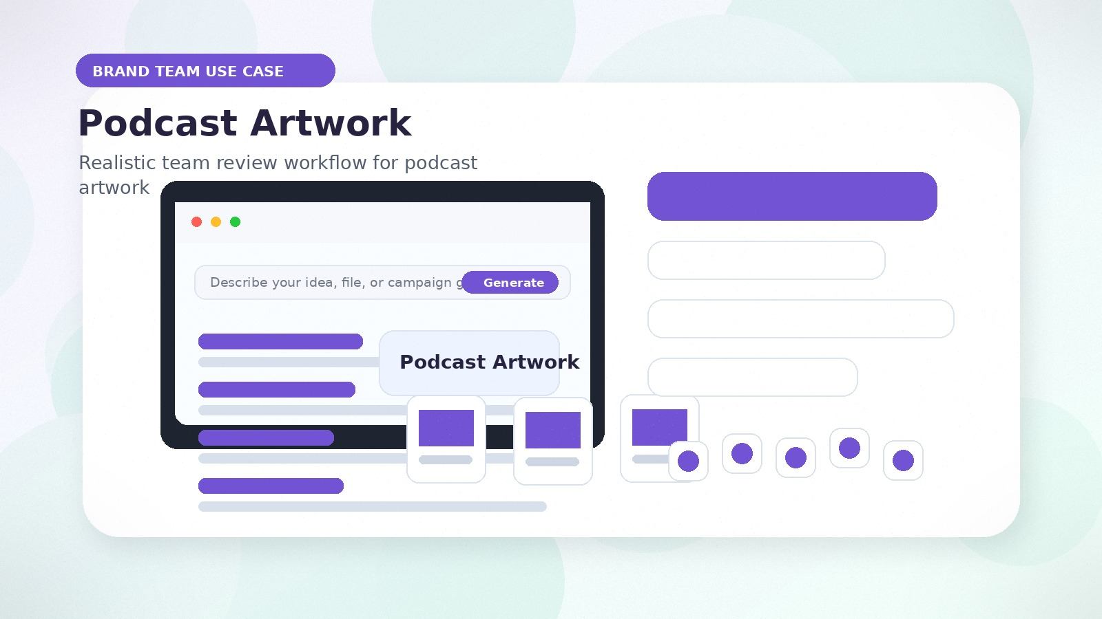Podcast Artwork realistic brand team use case visual for podcast artwork