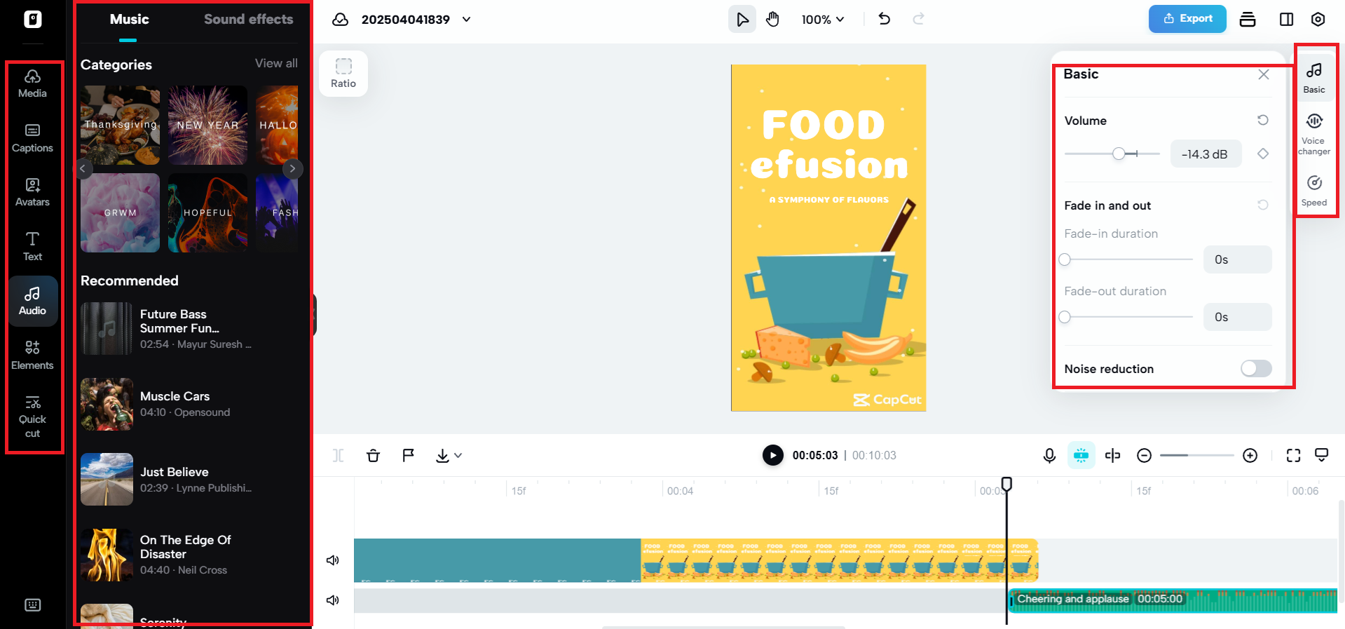 Customize the video and add music