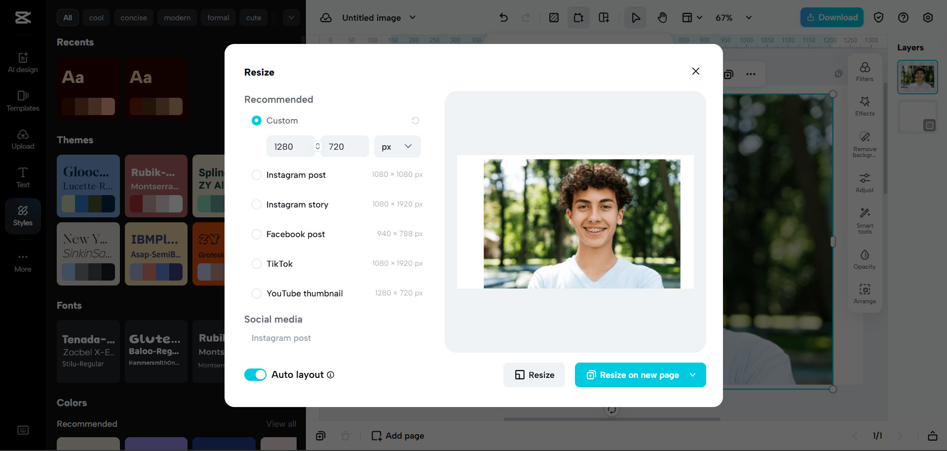 Interface van CapCut Web - een andere manier om afbeeldingen te wijzigen