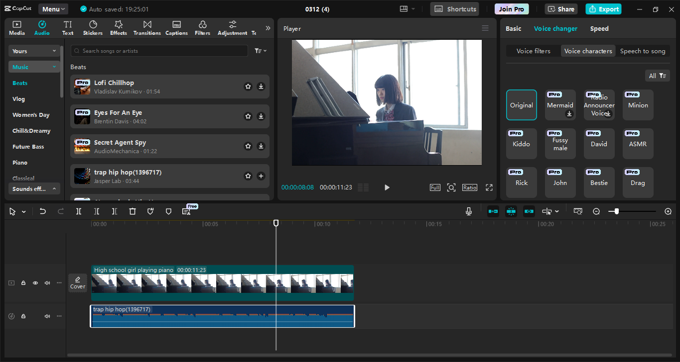 CapCut桌面視訊編輯器的介面-為視訊新增音樂的最佳工具