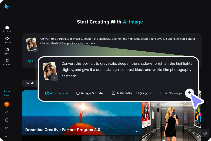 Upload your image and describe the grayscale style