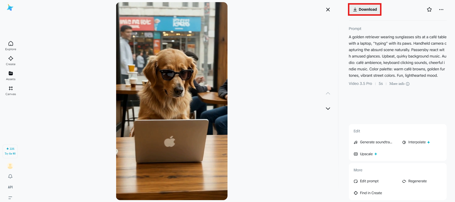 Download video for Instagram story