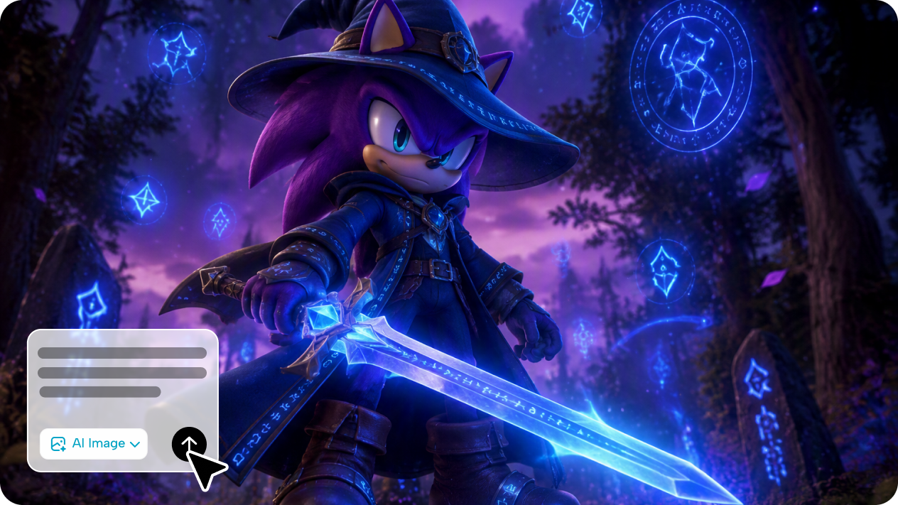 AI Sonic OC-tillverkare som genererar en anpassad igelkottkaraktär från textmeddelanden