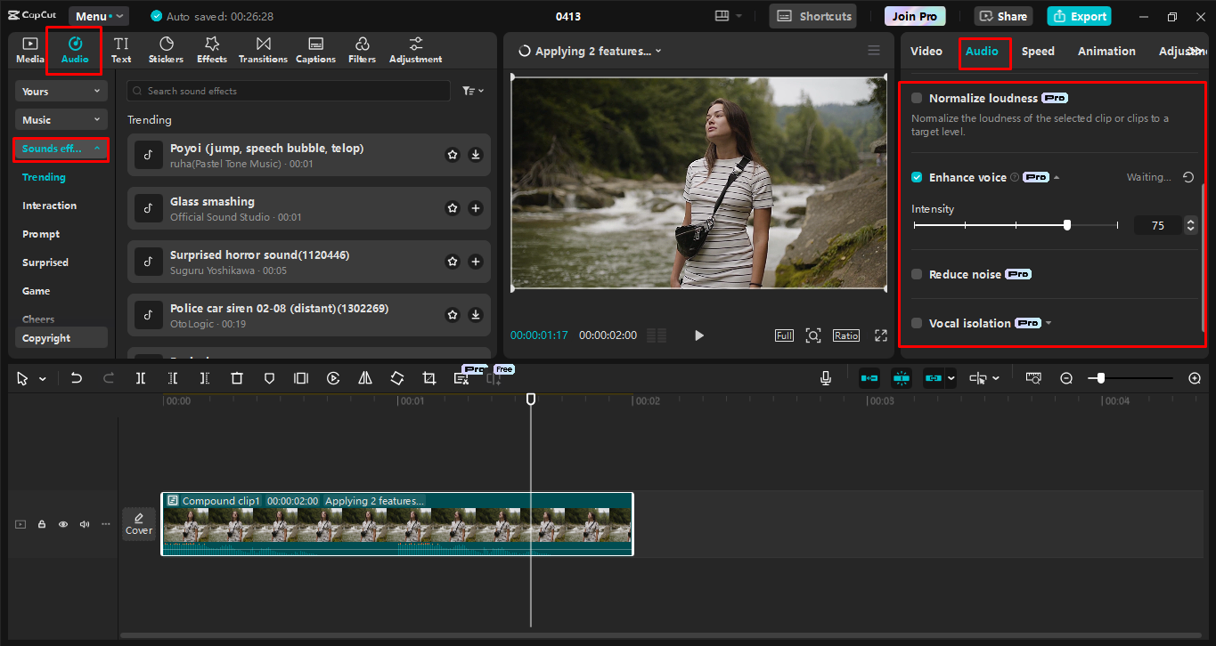 Editing and customizing the screen recording in the CapCut desktop video editor