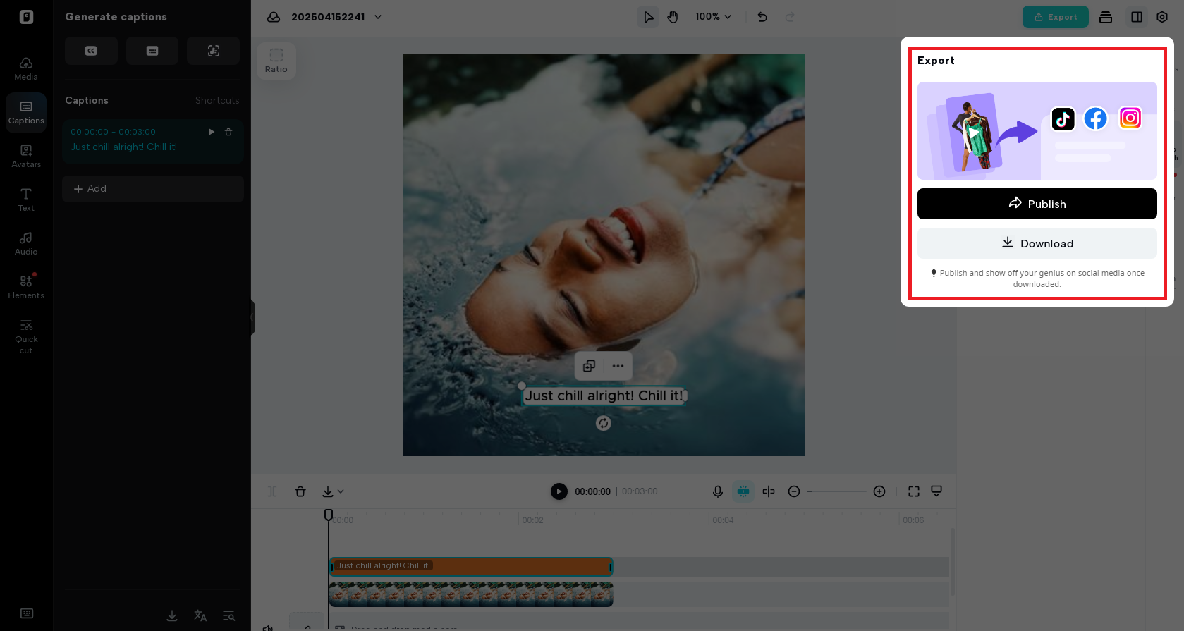 Export or publish your finalized content