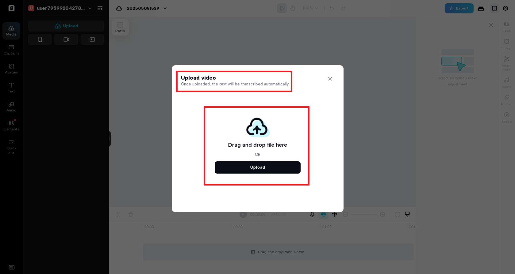 Upload your video