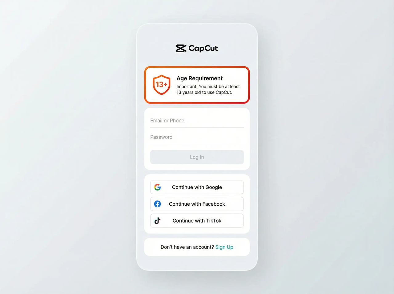 Возрастное требование для приложения CapCut