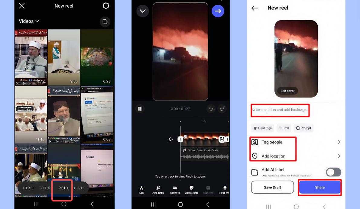 Make Reels with existing videos on Instagram