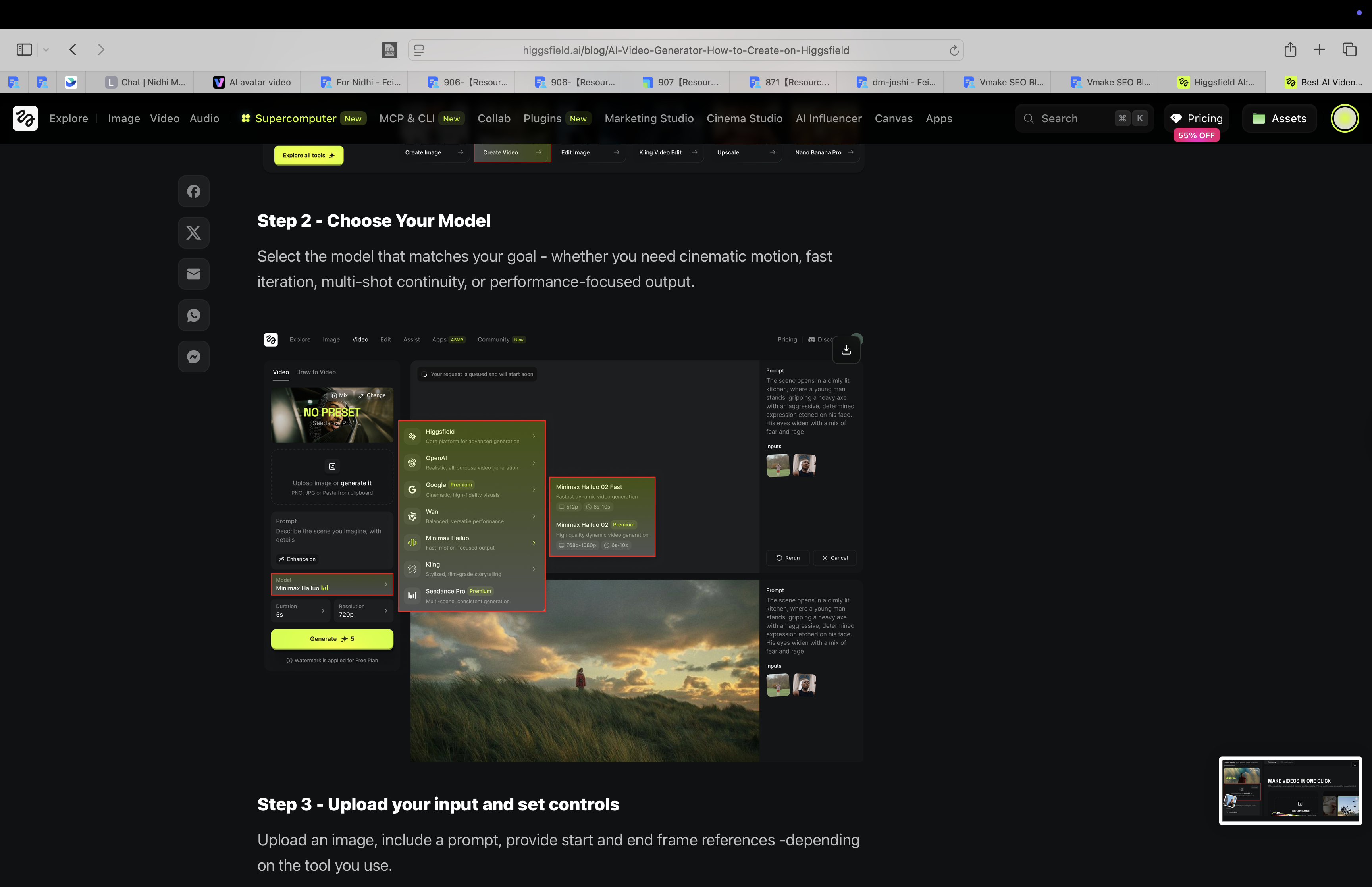 Generate and review the video