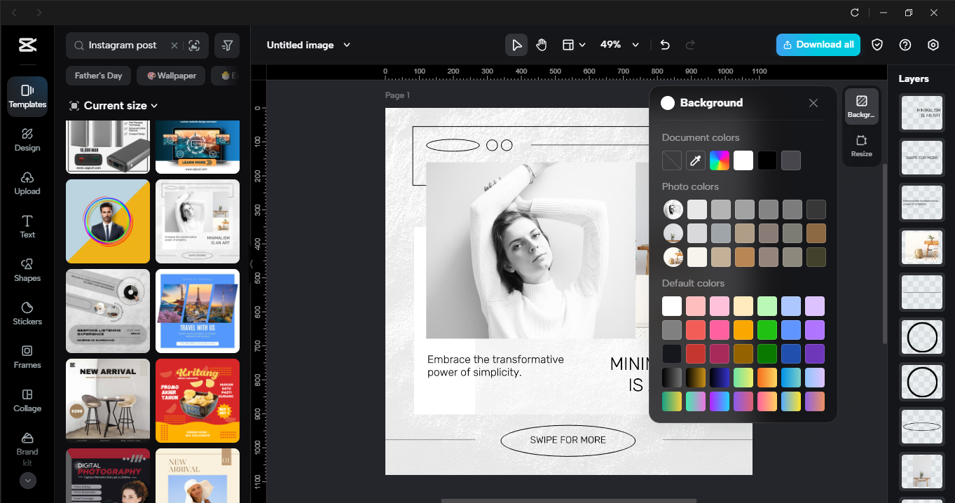 Interface of the CapCut desktop video editor