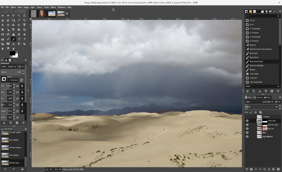 GIMP interface
