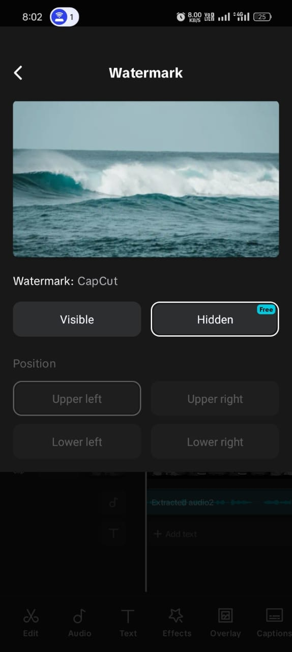 Exporting without a watermark in CapCut mobile