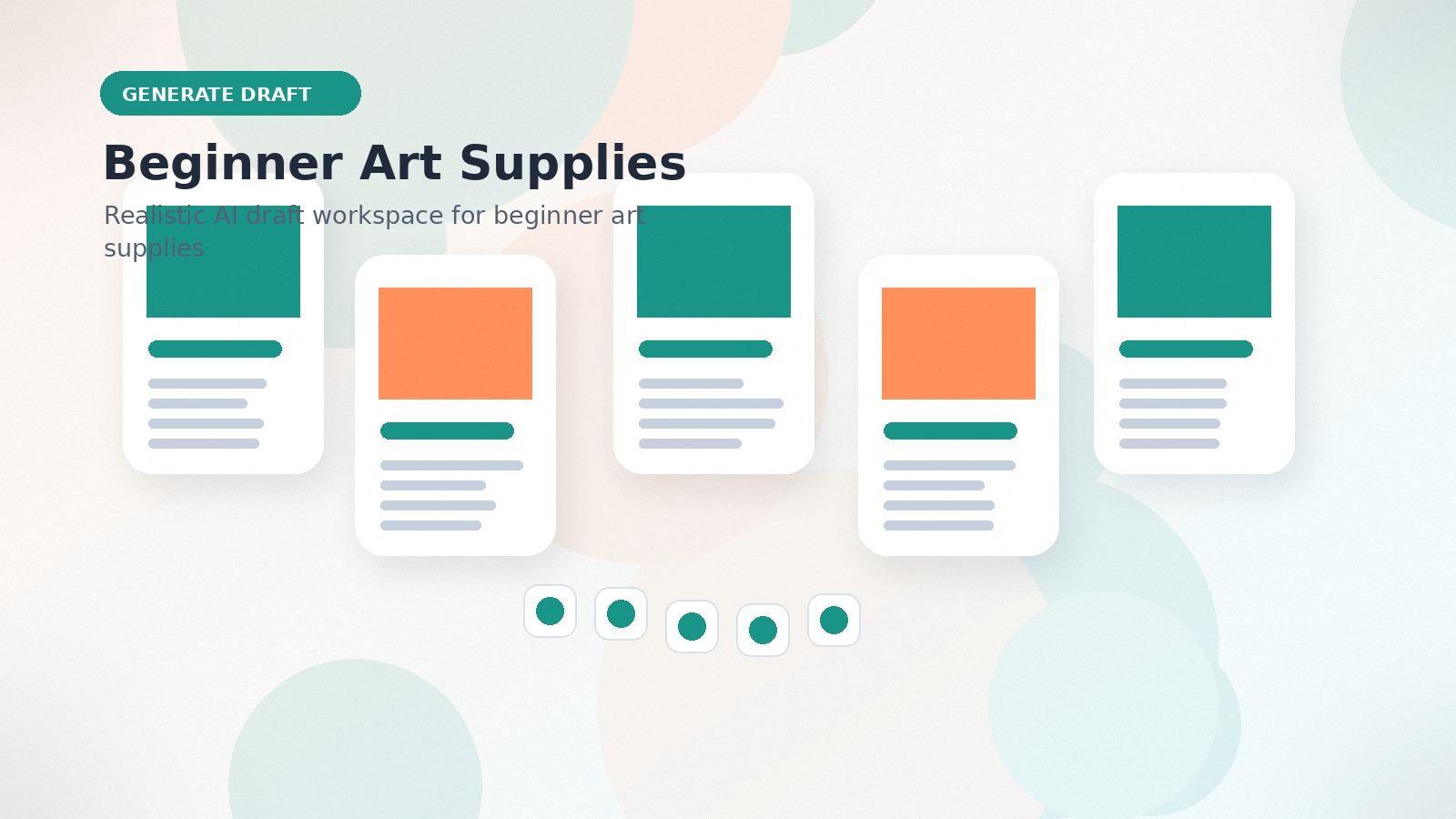 Beginner Art Supplies realistic generate draft visual for beginner art supplies