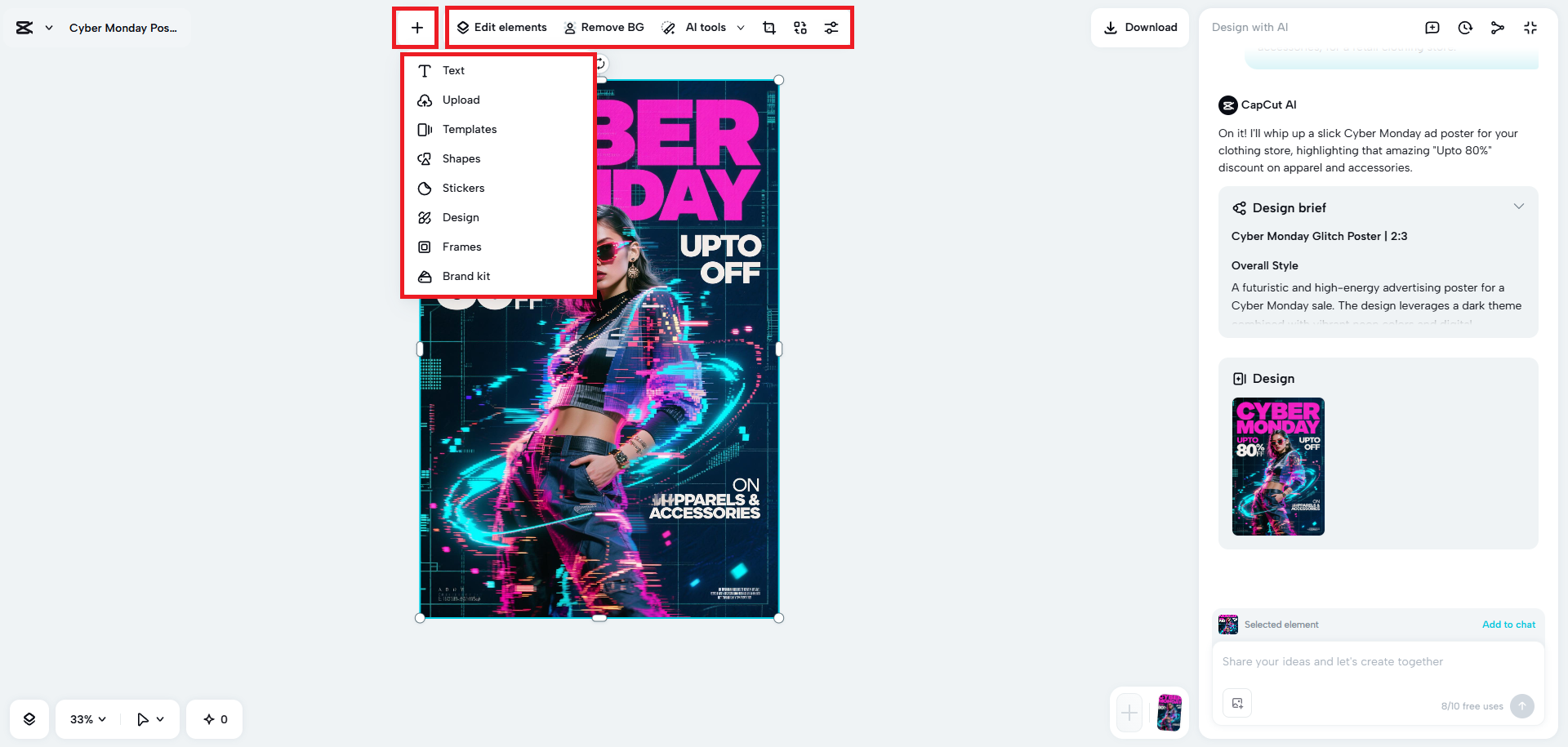 Edit imej anda yang dijana secara manual