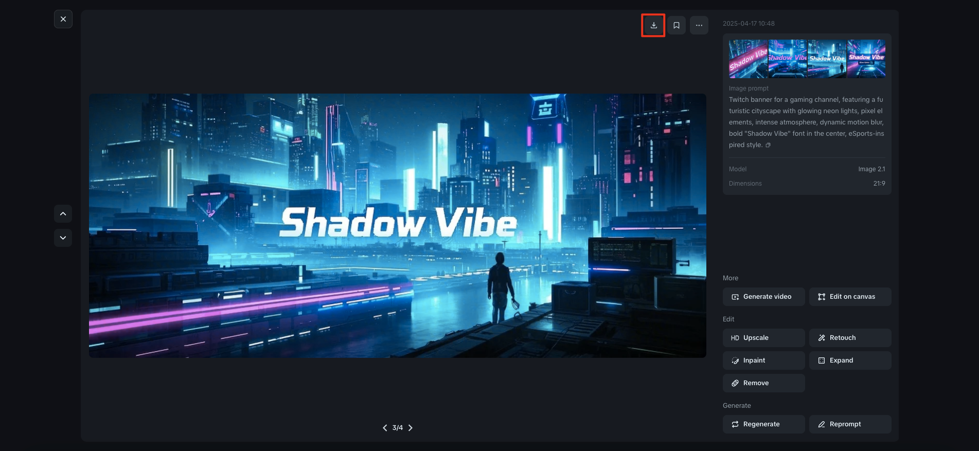 Ai Twitch banner generator trabalhos