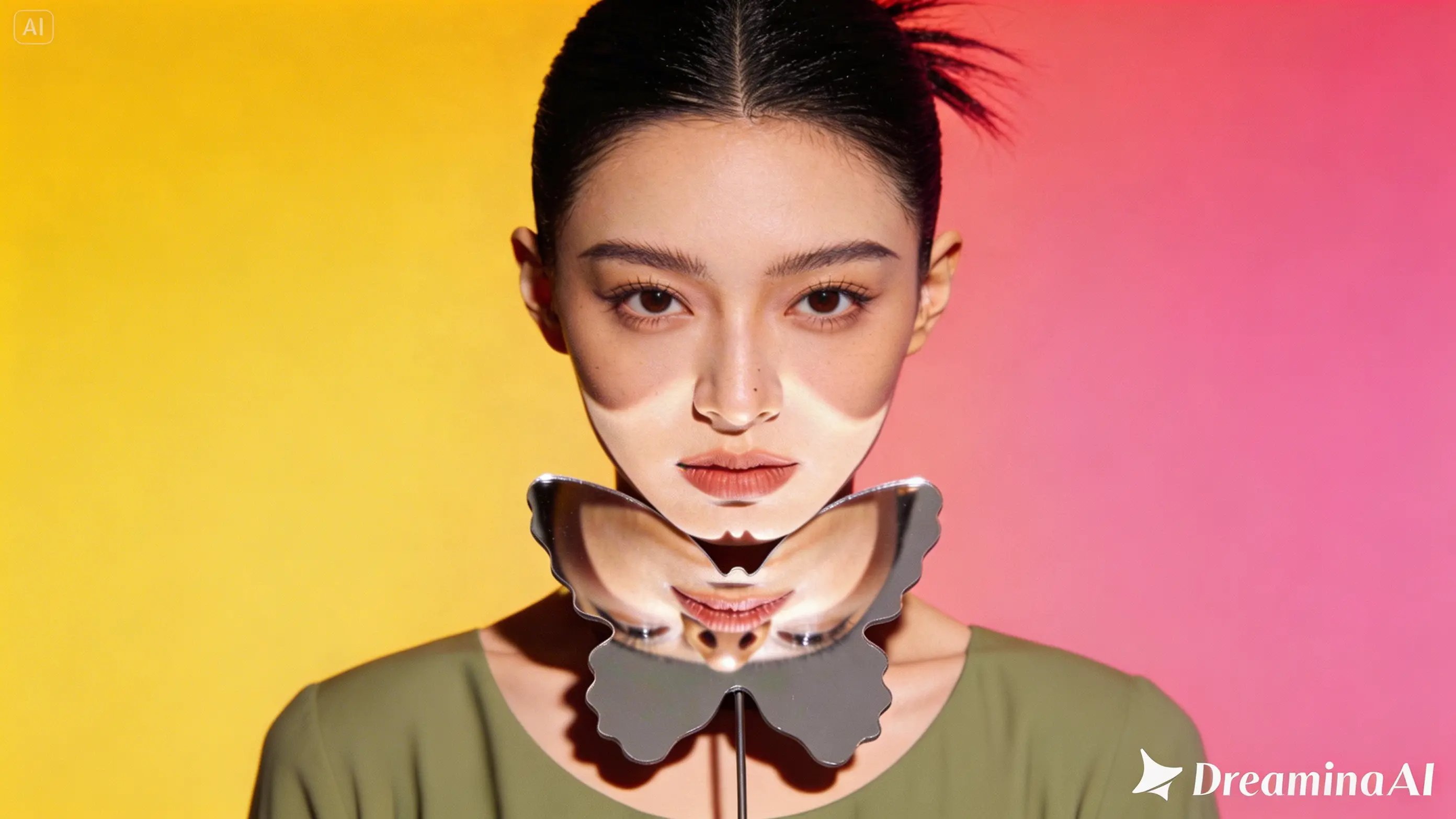 Butterfly lighting portrait created using Dreamina AI
