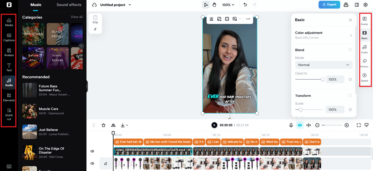 Multiple editing options