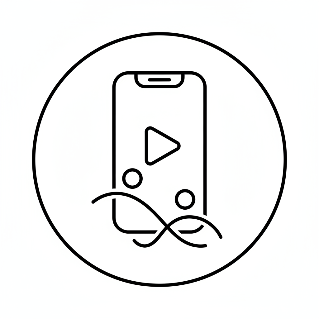 Use case icon — smartphone with play button for social creators.