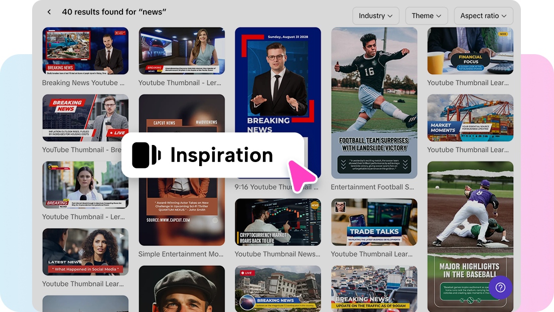 แม่แบบวิดีโอข่าวใน Pippit