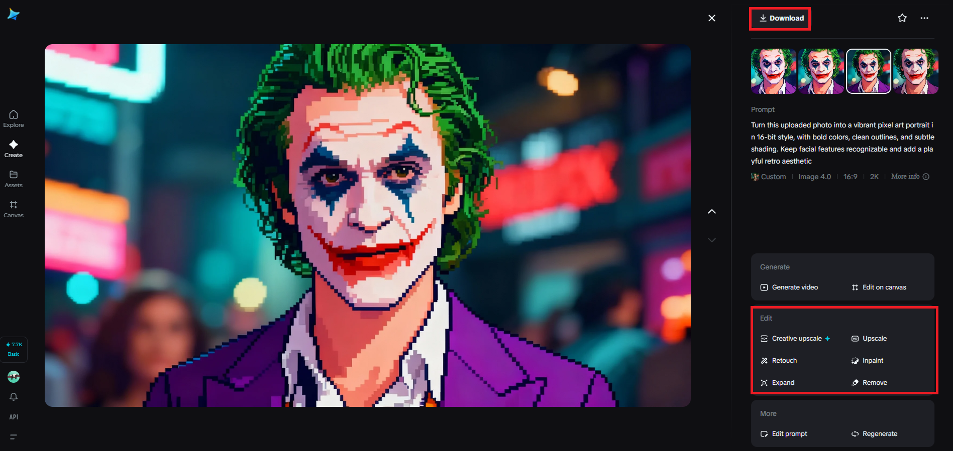 Edit and download your pixel character