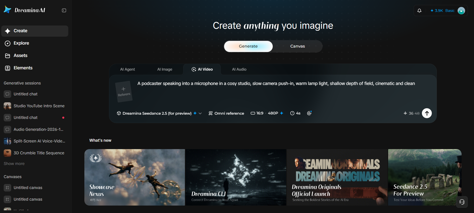 Escribiendo un mensaje y cargando una imagen de referencia en la herramienta AI Video en Dreamina