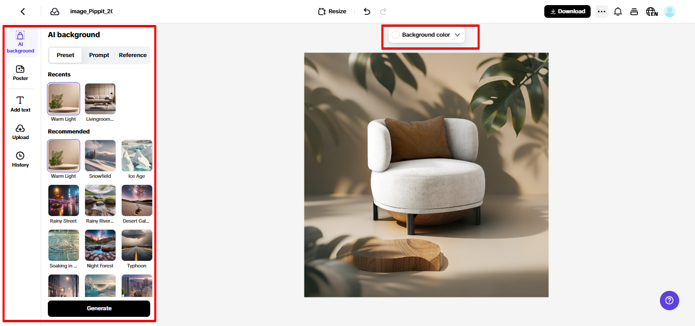 Creating product image