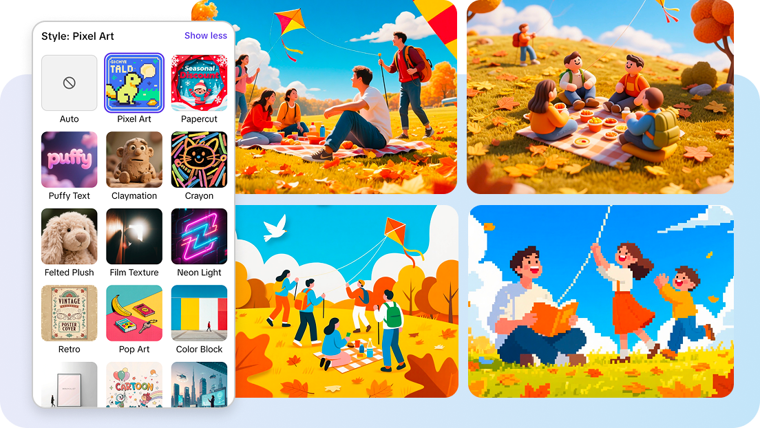 Design styles in Pippit