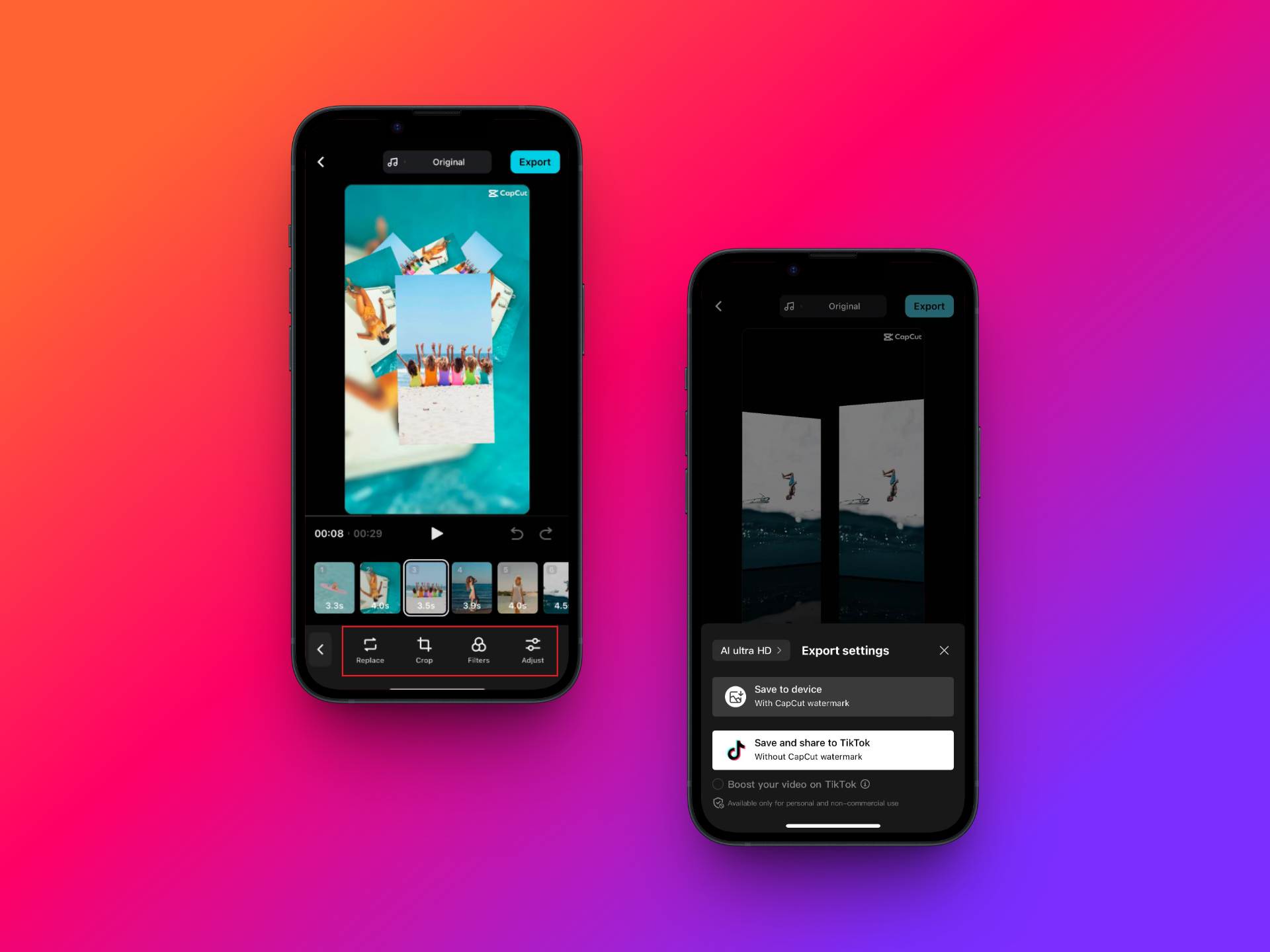 Export your completed video