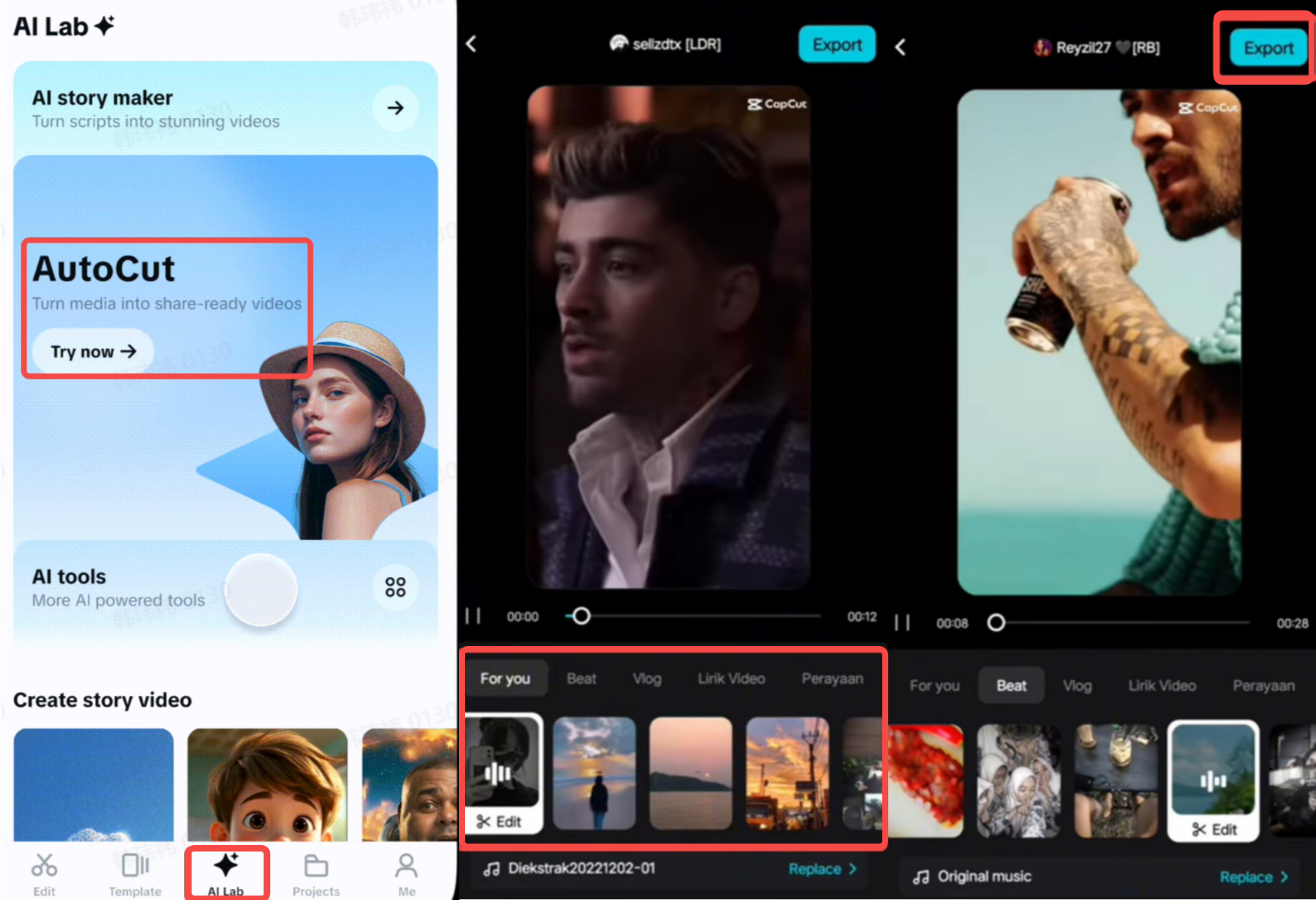 Automatisches Schneidwerkzeug verwenden