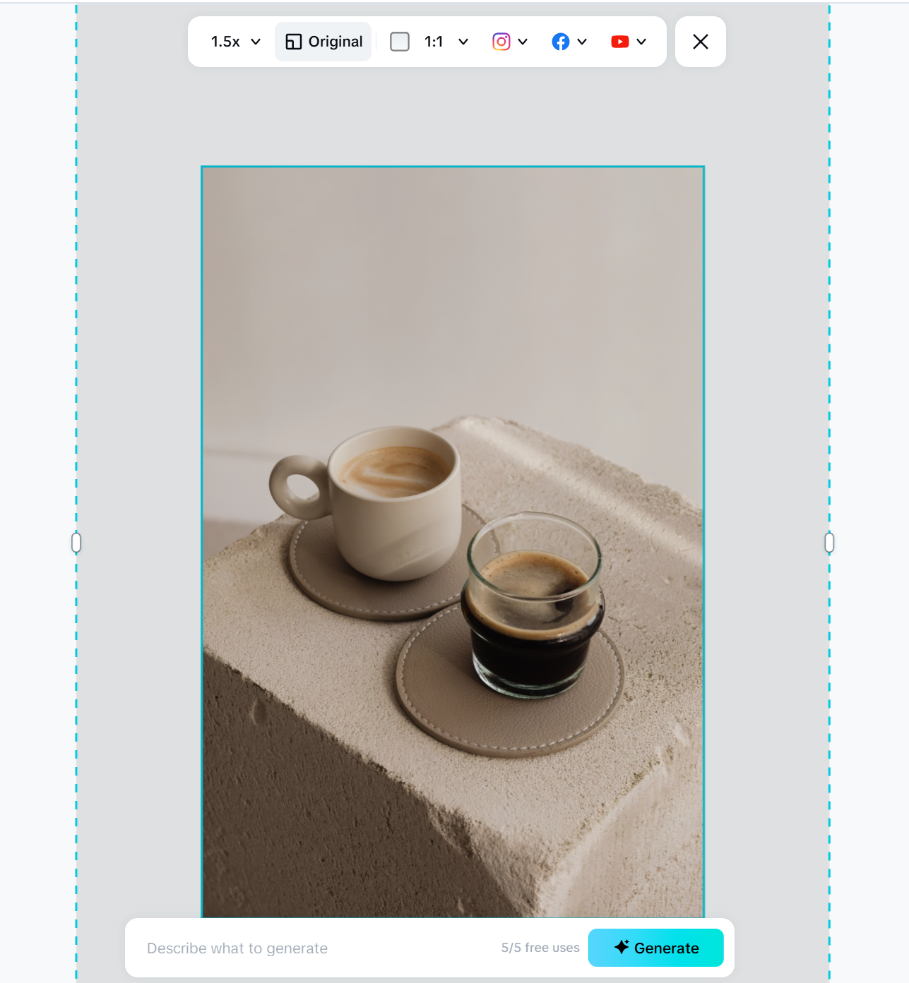 Ferramenta de ampliação de imagem sem perda de qualidade da CapCut