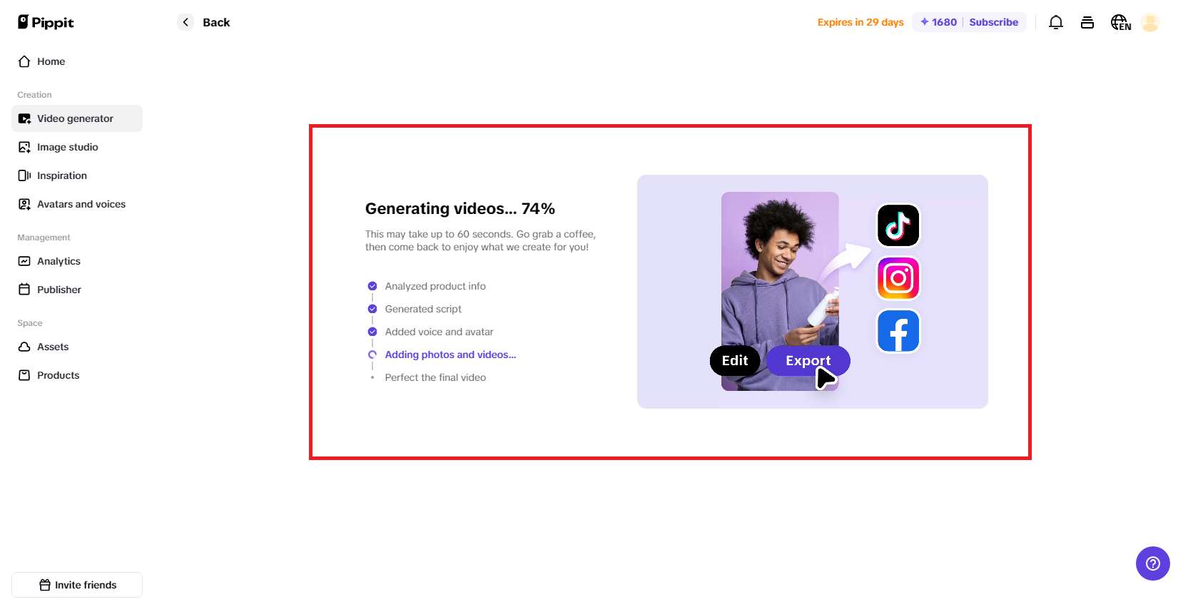 Generating your video