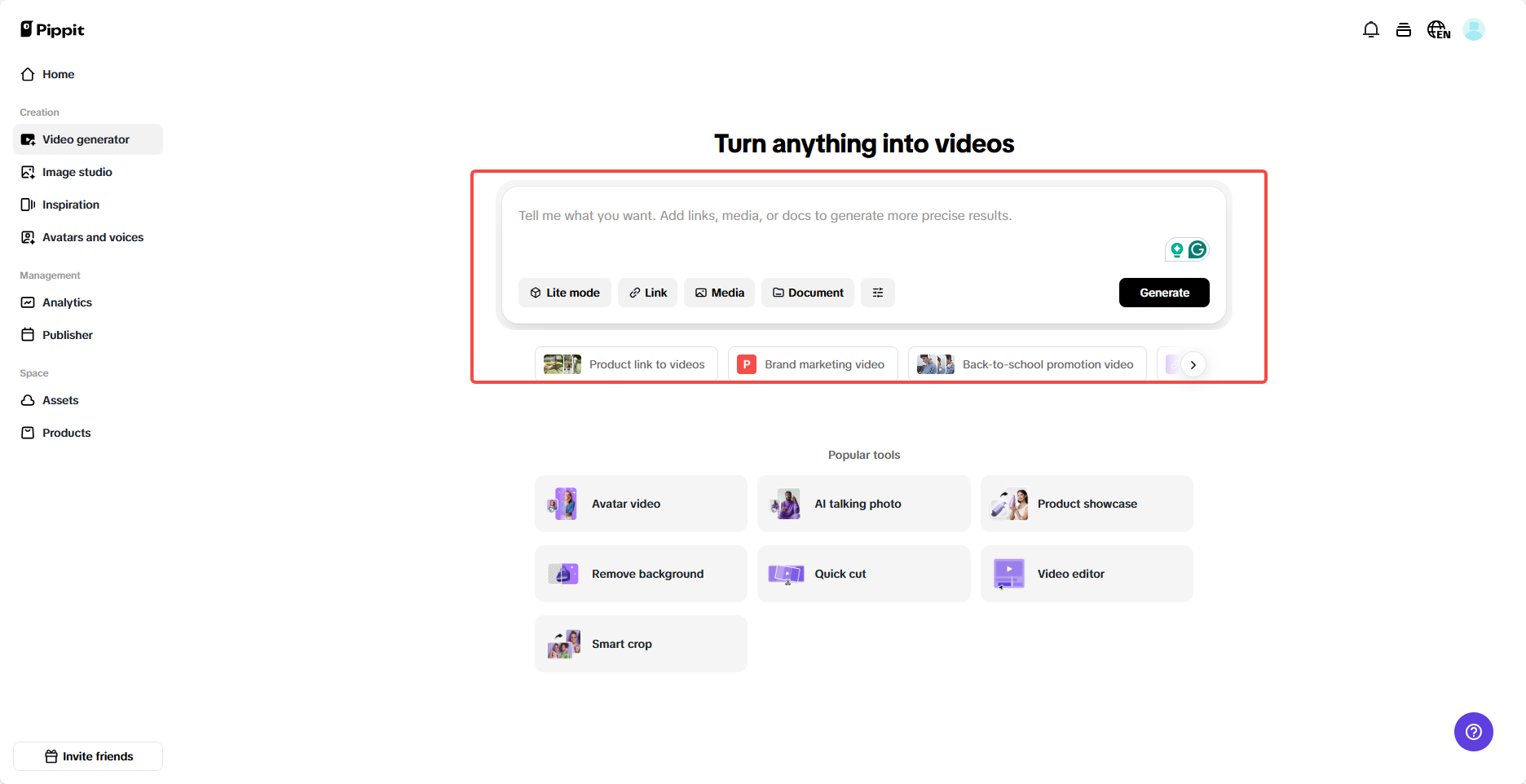 One-click video generation