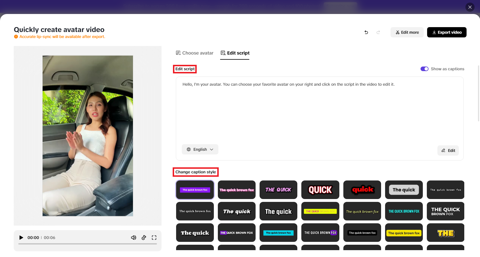 AI-based captions & subtitles
