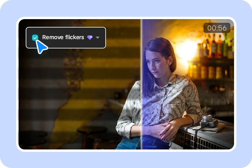 Efficient video flicker removal in CapCut