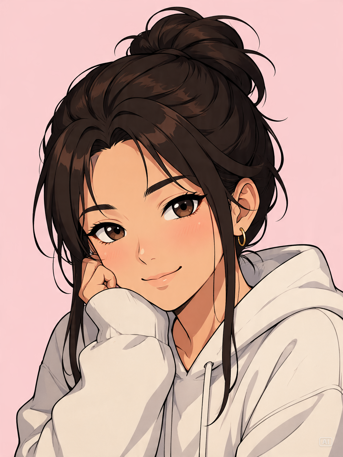 AI anime self-portrait generated by Pippit