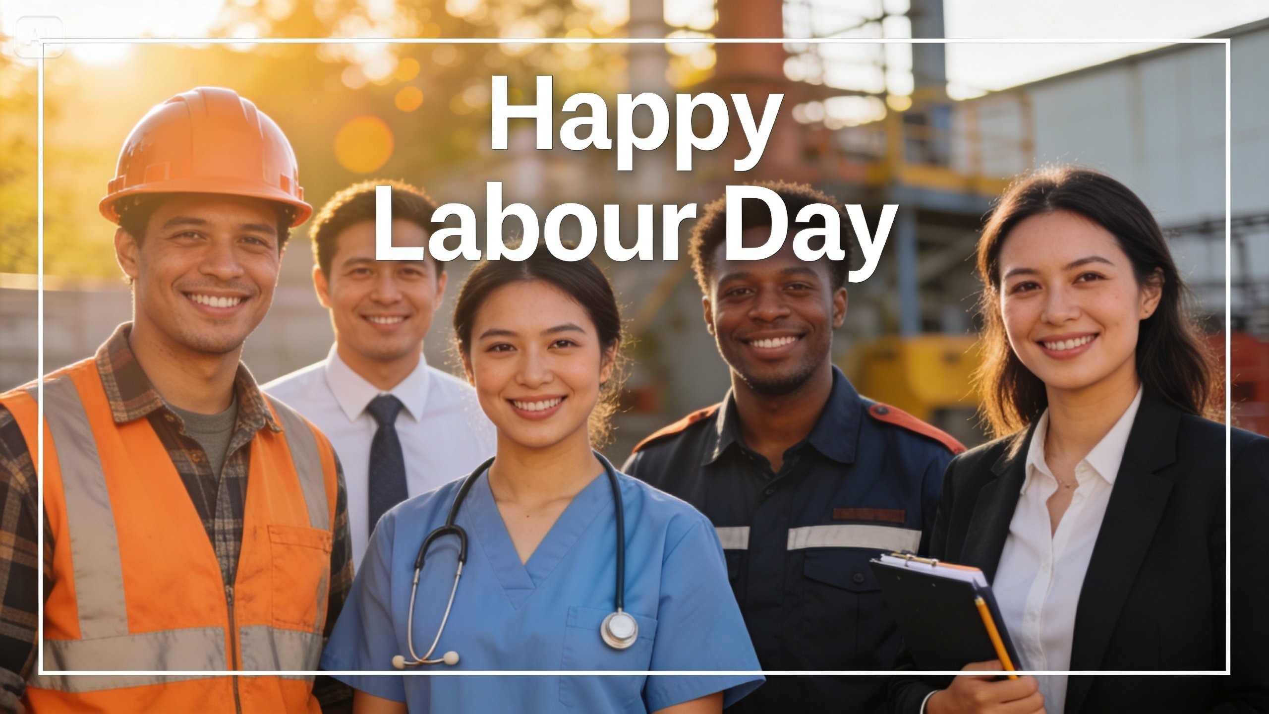 Afiș lucrător vintage de Ziua Muncii cu texturi retro, titlu îndrăzneț și paletă de culori limitată